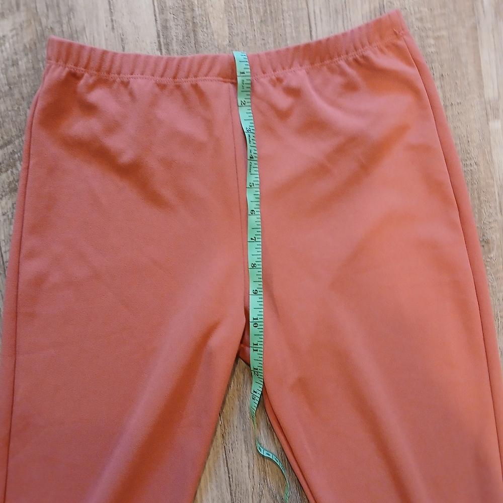 Dusty Pink Dramatic Flared Bell Bottom Pants 70s Style Size L - Picture 6 of 9
